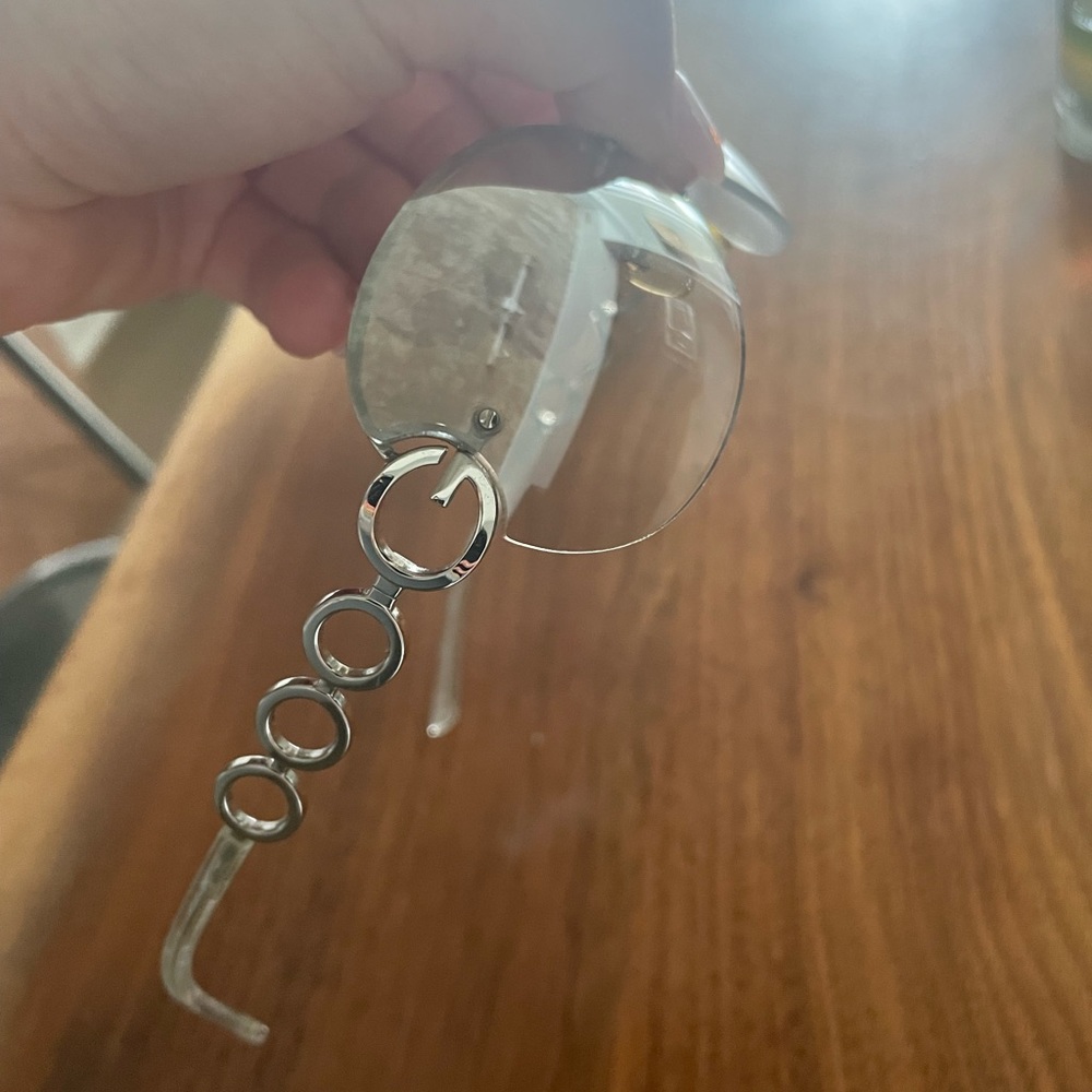 Vintage Gucci clear rimless sunglasses